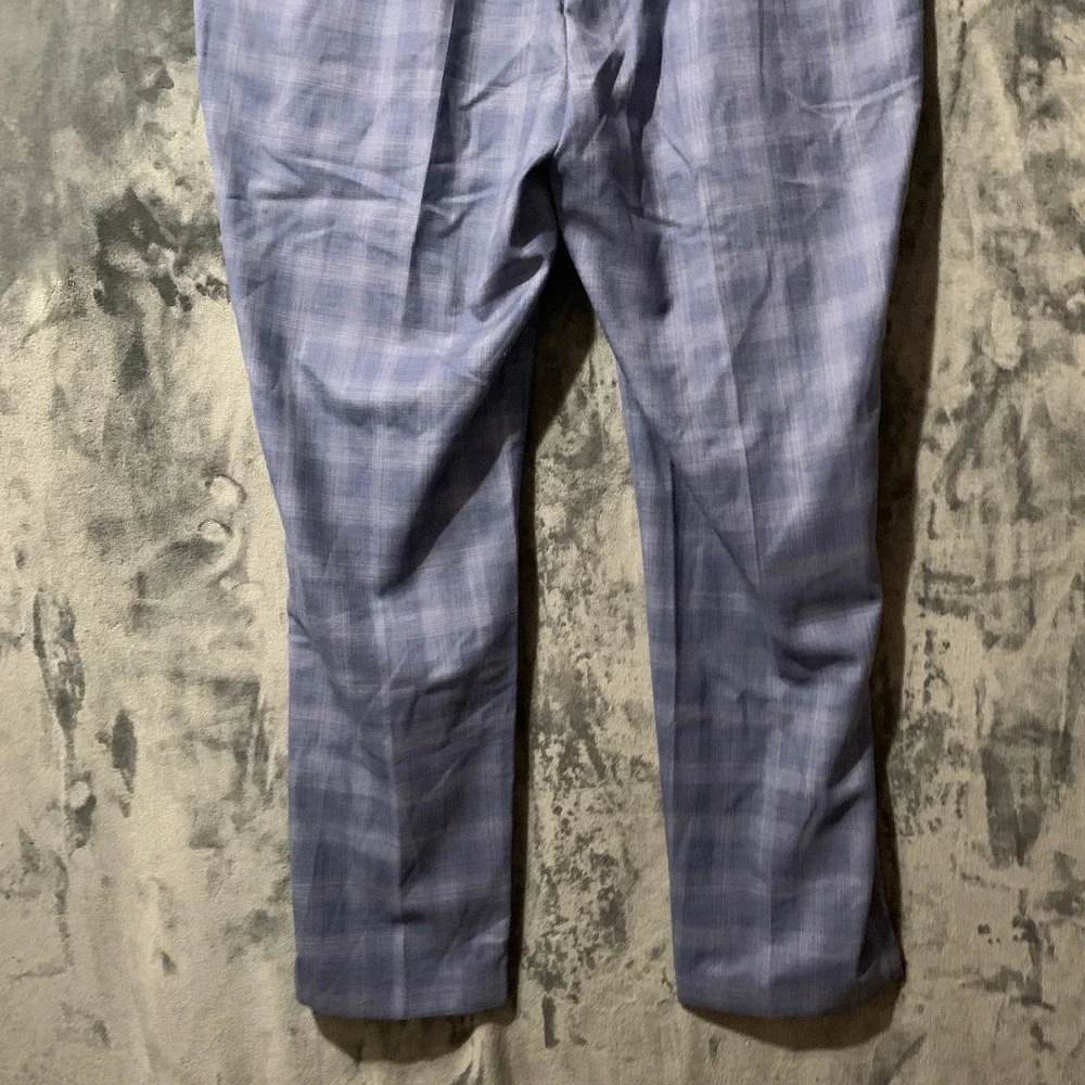 Lauren Ralph Lauren Mens Ultraflex Blue Plaid Suit Trousers Edgewood 42W x 32L